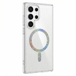 Coque de téléphone magnétique transparente à paillettes étoiles pour <span class=keywords><strong>Samsung</strong></span> Galaxy S26 Plus Ultra, étui laser coloré IMD, prix d'usine, vente en gros - Product Image 1