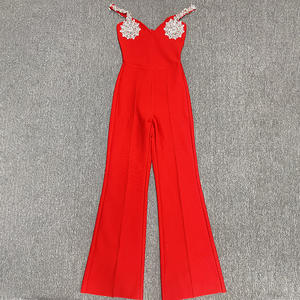 GX564 جودة فاخرة أزياء مثير Nigh أو غير النظامية Diamoud قطعة واحدة جمبسوت السيدات بلا أكمام الضمادات النساء - Product Image 3