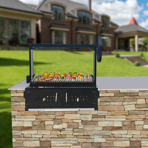 Grill BBQ a Carbone Professionale Moderno e Lussuoso in Acciaio Inossidabile con Carrello per <span class=keywords><strong>Giardino</strong></span>, Include <span class=keywords><strong>Girarrosto</strong></span> - Product Image 1