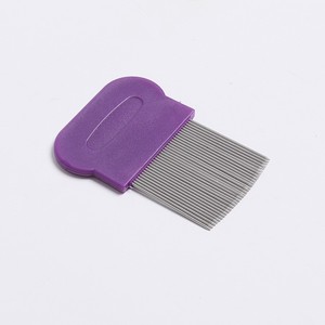 Sisir Hewan Peliharaan Baja Anti Karat Plastik Biru Tua Biru Muda Hijau Pink Kemasan Kantong OPP - Product Image 1