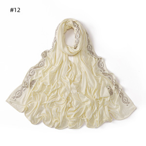 Sciarpe Tradizionali all'Ingrosso per Donne, Hijab Etnico Semplice, Copricapo Islamico Elastico con Strass, Scialle in Jersey di Cotone - Product Image 6