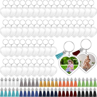 Porte-clés vierges en acrylique en forme de cœur pour insertion de photo, avec cadre transparent de qualité supérieure, pour cadeau de luxe rapide