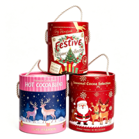 Grande boîte ronde en carton rigide pour pommes avec poignée, pour cadeau de fruits, emballage de Noël, logo personnalisé