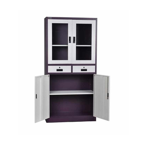 ארון מתכת עיצוב חדש עם מגירות נדנדה דלת זכוכית ארון פלדה משרד מתכת עם מנעולים להגשת ארון - Product Image 4