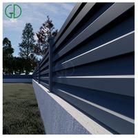 GD Lattes de confidentialité pour l'extérieur Clôture en aluminium noir Persienne pour jardin Cour arrière Système de couverture de climatisation Modélisation 3D