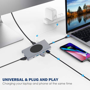 Concentrador <span class=keywords><strong>USB</strong></span> WFYEAR <span class=keywords><strong>13</strong></span> en 1 con HDMI, 3 Puertos de Alta Velocidad, Lector de Tarjetas TF/SD, RJ45 100M, PD 100W, <span class=keywords><strong>USB</strong></span> 3.0 Superrápido, 4 Puertos, 12 Puertos - Product Image 5