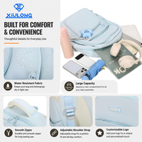 Sac à dos scolaire multi-poches de style coréen OEM, panneau dorsal respirant, confortable, sac à dos ergonomique pour le campus universitaire