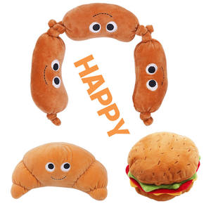 Yeni tasarım çevre dostu geri dönüşümlü kadife köpek oyuncak gıda simülasyon Hamburger & patates kızartması Bite dayanıklı gıcırtılı köpek oyuncak - Product Image 6
