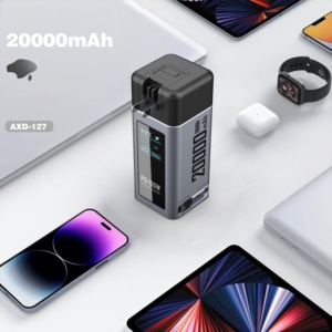Cargador rápido todo en uno de 100W con enchufe de CA, batería externa de 20000mAh con cable retráctil para portátil - Product Image 5