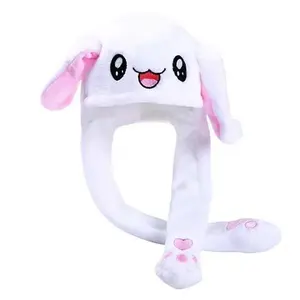 Kawaii Kids Rabbit Hat LED-Beleuchtung Peluches Kuscheltiere Spielzeug Winter Moving Ears Bunny Airbag Moving Ear Hat mit LED-Lichtern
