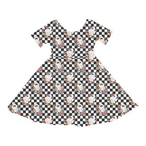 Vestido de bambú suave con estampado de lazos negros para niñas pequeñas Vestido de pijama bonito para niñas con patrón personalizado Suministro de fábrica - Product Image 3