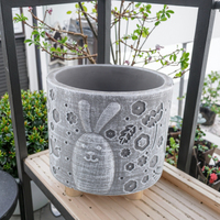 Jardinière en ciment faite à la main en forme d'animal pour pots de fleurs et jardinières - Écologique, durable, utilisation en extérieur/intérieur