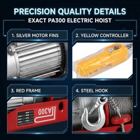 Mini-treuil électrique série PA 220V à câble métallique avec frein automatique et télécommande pour travaux de levage à domicile, en construction et en entrepôt