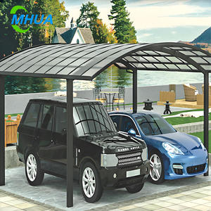 Abri d'auto gris en aluminium <span class=keywords><strong>sur</strong></span> <span class=keywords><strong>mesure</strong></span> avec forte résistance au vent Nouveau style de garages avec <span class=keywords><strong>toit</strong></span> en polycarbonate Auvents et abris de voiture - Product Image 2