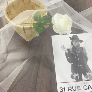 63 \ "Trắng nylon trong suốt vải tuyn vải lưới cho thêu cô dâu được sử dụng trong đám cưới đồng bằng mẫu thiết kế trong kho - Product Image 3