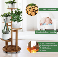 Support à plantes vertical en bois à 5 niveaux, directement de l'usine, écologique et peu encombrant, idéal pour les salons, vérandas et jardins