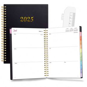 A5 Wholesale Custom Digital Printing Book Black Hardcover Spiral Notebook <b>Journal</b> 2025 Planner Gift Paper 80 Sheets - Product Image 1