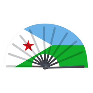 Abanicos Plegables de Bambú con la Bandera de Djibouti al por Mayor, Abanico de Mano para Carnaval, Boda, Festival, Fiesta, Agencia de Viajes - Product Image 1
