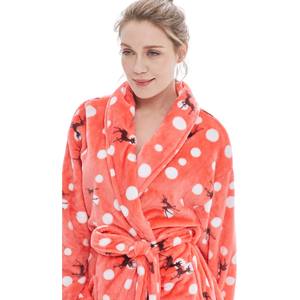 Peignoir en flanelle de polyester super doux pour adultes Robe de spa vintage de luxe col châle pour femmes pour l'hiver automne printemps - Product Image 6