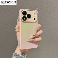Coque de téléphone avec grande fenêtre pour appareil photo, couleur dégradée, anti-chute, protection renforcée pour iPhone 14 15 16 17 Pro Max