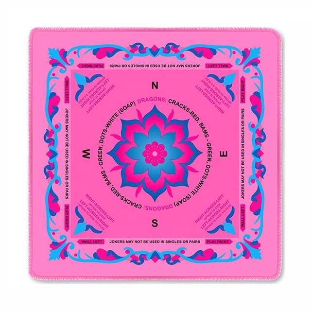 Custom Hand-Painted Rubber Non-Slip Mahjong Table Mat Mute Soundproof Eco-Friendly 4-Player Gaming Mat with Bag