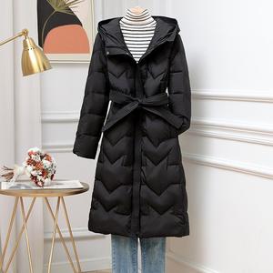Chaqueta larga con capucha para mujer, abrigos largos <span class=keywords><strong>de</strong></span> lujo con plumón ligero para invierno - Product Image 2
