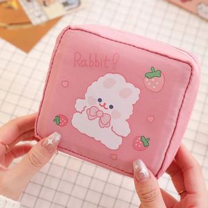 Bolsa de Toallas Sanitarias con Diseño de Dibujos Animados, Mini Bolsa de Maquillaje de Viaje para Niñas, Estilo Coreano, Pequeña Bolsa para Guardar Dinero, Tarjetas, Lápiz Labial y Auriculares - Product Image 4