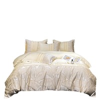 Fournisseur de linge d'hôtel, couvre-lit en soie 100%, linge d'hôtel de qualité supérieure, ensemble de couette brodée, drap, drap de lit, ensemble de 4 pièces