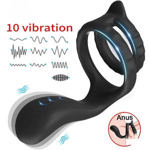 Mannen Penis Vibrator Ring Mannelijke Ejaculatie Vertraging Apparaat Dildo Oorbellen Clitoris Stimulatie Zacht Materiaal Volwassenen Erotische Sextoys - Product Image 4
