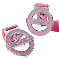 Lanière de logo personnalisée pour femmes, paillettes or argent bronze, médaille de danse en métal de gymnastique