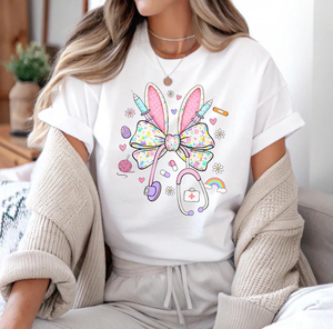 USA Warehouse Dropshipping Print on Demand Personalized Name Cute Nurse Mama Funny Happy <strong>Easter</strong> Gift Cotton Tshirt <strong>T</strong>-<strong>Shirt</strong> - Product Image 1