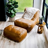 Fauteuil Poire Modora pré-rempli en mousse polyuréthane PU, siège de salon et de jeu, en cuir végétalien Copper Harbor