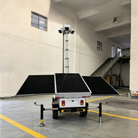 Remorque solaire autonome avec vidéosurveillance 4G sans fil, tour solaire portable pour la sécurité des exploitations minières