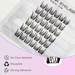 Aoshiman – Faux cils PBT <span class=keywords><strong>sans</strong></span> colle, <span class=keywords><strong>sans</strong></span> colleurs, avec bande en <span class=keywords><strong>coton</strong></span> <span class=keywords><strong>plastique</strong></span>, lot de 6, pour des yeux plus grands et un regard éclatant et attrayant - Product Image 4