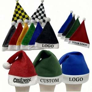 Gorro de Santa Claus con Diseño de Logotipo Personalizado, Bordado, de Fieltro, Terciopelo Grueso, para Adultos y Niños, Opciones Multicolores - Product Image 6