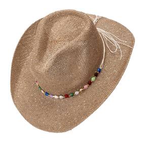 Chapeau de paille <span class=keywords><strong>Panama</strong></span> bohème pour femme avec large bord incurvé – Protection solaire tendance pour les voyages en extérieur, la plage et <span class=keywords><strong>le</strong></span> quotidien - Product Image 5