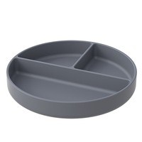 Assiette ronde en silicone à ventouse, compartimentée, antidérapante, pour bébé, vaisselle pour tout-petits, assiette sectionnée pour enfants