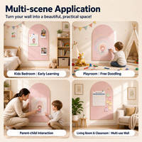 Autocollant mural magnétique personnalisé OEM Morandi Arch, tableau noir texturé souple et sûr pour marque e-commerce, faible MOQ
