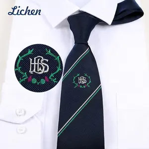 供应商不同设计蓝色领带批发学校商务制服领带