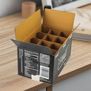 Boîte d'emballage pour vin avec logo personnalisé imprimé en offset, boîte en carton ondulé avec inserts - Product Image 5