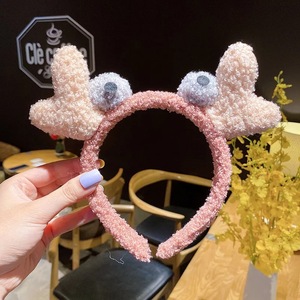 Diadema tridimensional con orejas de conejo para niña y niño, bandana de estilo Rosa cangrejo y animales bonitos, accesorios para el cabello - Product Image 1
