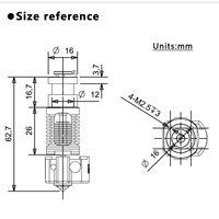 Actualización Red Lizard K1 V6 Dragon Hotend bloque de boquilla de cobre chapado Compatible con Voron 2,4 0,1 CR10 Ender 3 impresora 3D