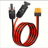 Connecteur de ligne de connexion de panneau photovoltaïque XT60 femelle, câble d'extension solaire en cuivre pur, cordon d'alimentation mobile 1m 30A