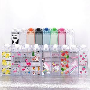 <b>Customized</b> logo BPA Free Reusable 17oz 500ml 34oz 1000ml Milk Carton Shaped <b>Water</b> <b>Bottle</b> Leakproof with Screw Cover - Product Image 2