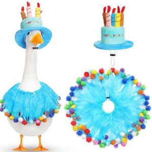 Conjunto de Sombrero y Bufanda de Cumpleaños de Ganso Blanco de 23 Pulgadas, Estilo 2026, para Fiestas Navideñas y Decoración de Porche - Product Image 5