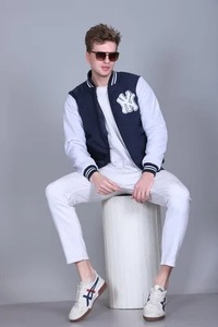 Unique Design <b>Men</b> Varsity <b>Jacket</b> Warm <b>Winter</b> Wool Blend Baseball <b>Jacket</b> with Contrast Sleeves for <b>Men</b> Available For <b>Sale</b> - Product Image 3