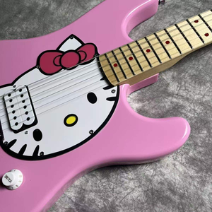 <span class=keywords><strong>Guitare</strong></span> électrique rose <span class=keywords><strong>Hello</strong></span> <span class=keywords><strong>Kitty</strong></span> avec manche en érable pour débutants en musique - Product Image 5
