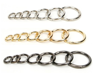 Chaveiro de liga de zinco redondo, barato em metal o anel redondo clipe mosquetão - Product Image 3