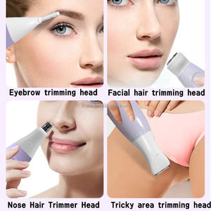 Nouveau 5 en 1 femmes rasoir électrique humide sec utilisation rechargeable épilateur pour <span class=keywords><strong>visage</strong></span> nez sourcil bikini aisselles jambe corps épilation - Product Image 2