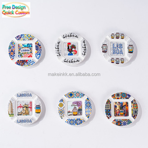 Cendriers en céramique sur le thème de <span class=keywords><strong>Lisbonne</strong></span>, souvenir portugais avec des monuments et des carreaux, cadeau de <span class=keywords><strong>voyage</strong></span> personnalisable pour la décoration de la maison - Product Image 1